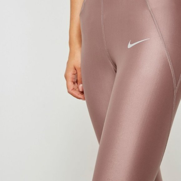 Nike Women's Power Speed 7/8 Tights Mauve Small - Picture 3 of 16